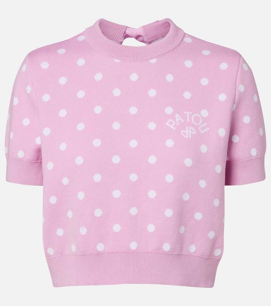 Polka-dot cotton-blend sweater