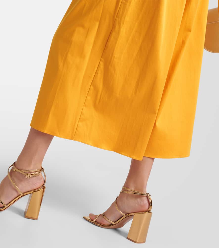 Fiona ruched cotton-blend midi dress