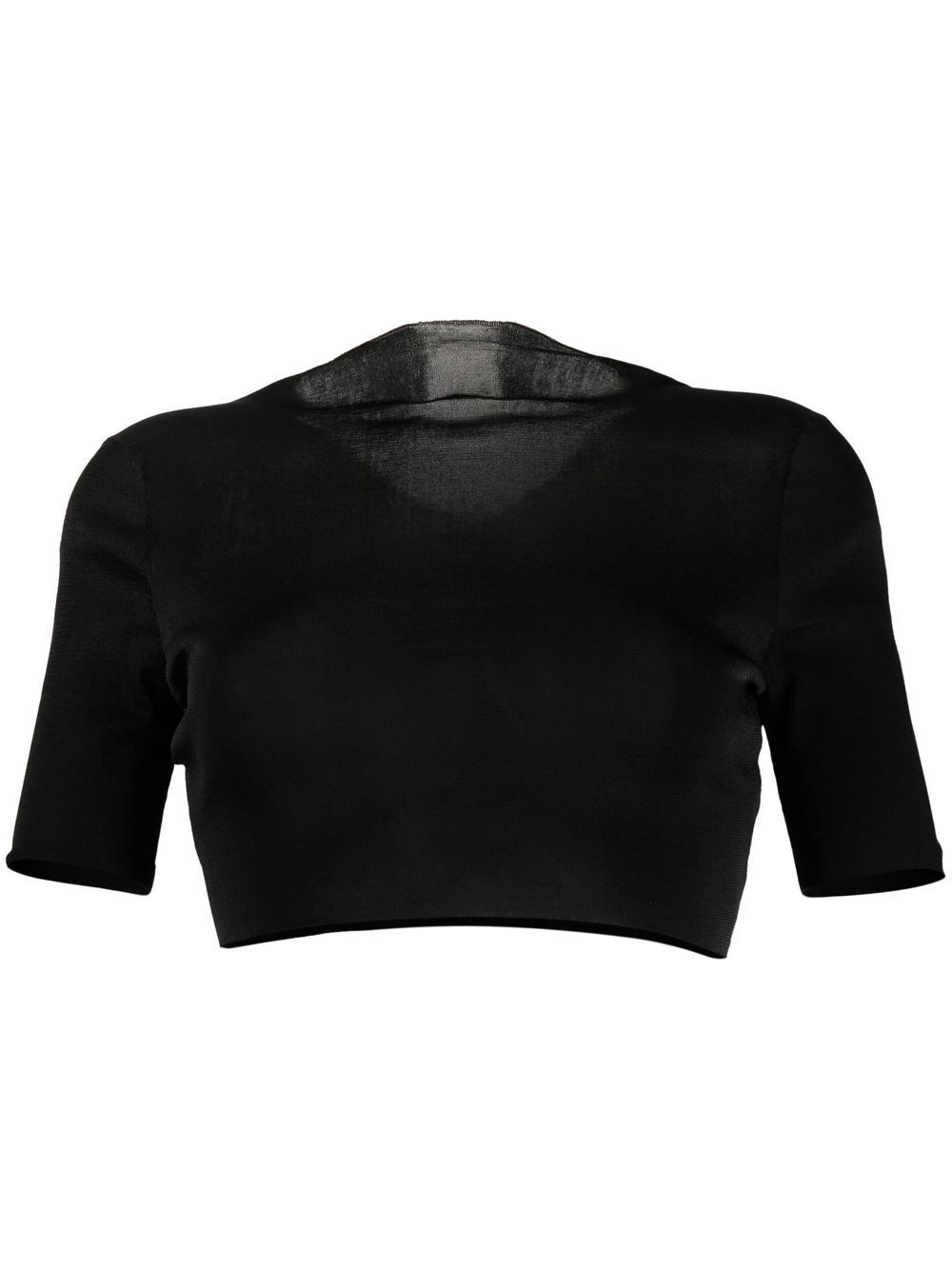 Cropped short-sleeve top - Black