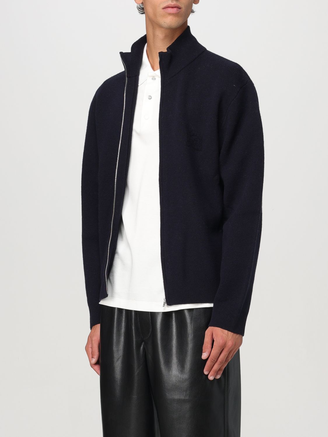 Poval zip-up wool cardigan - Blue