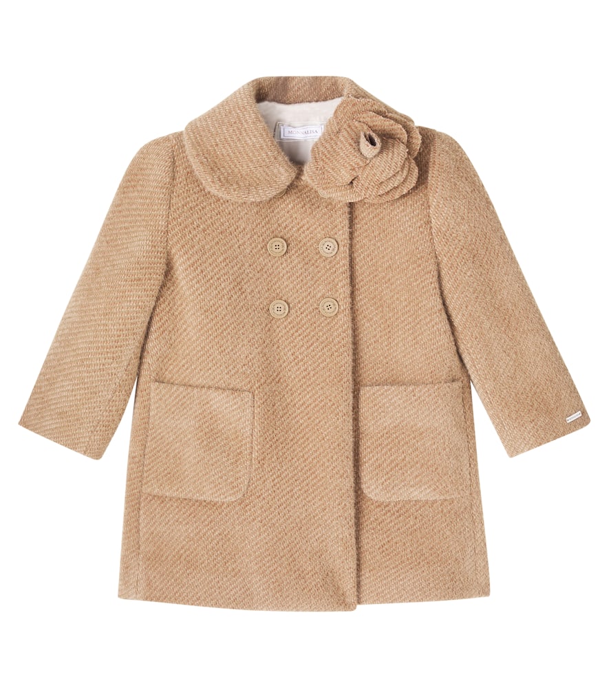 Floral-appliqué coat