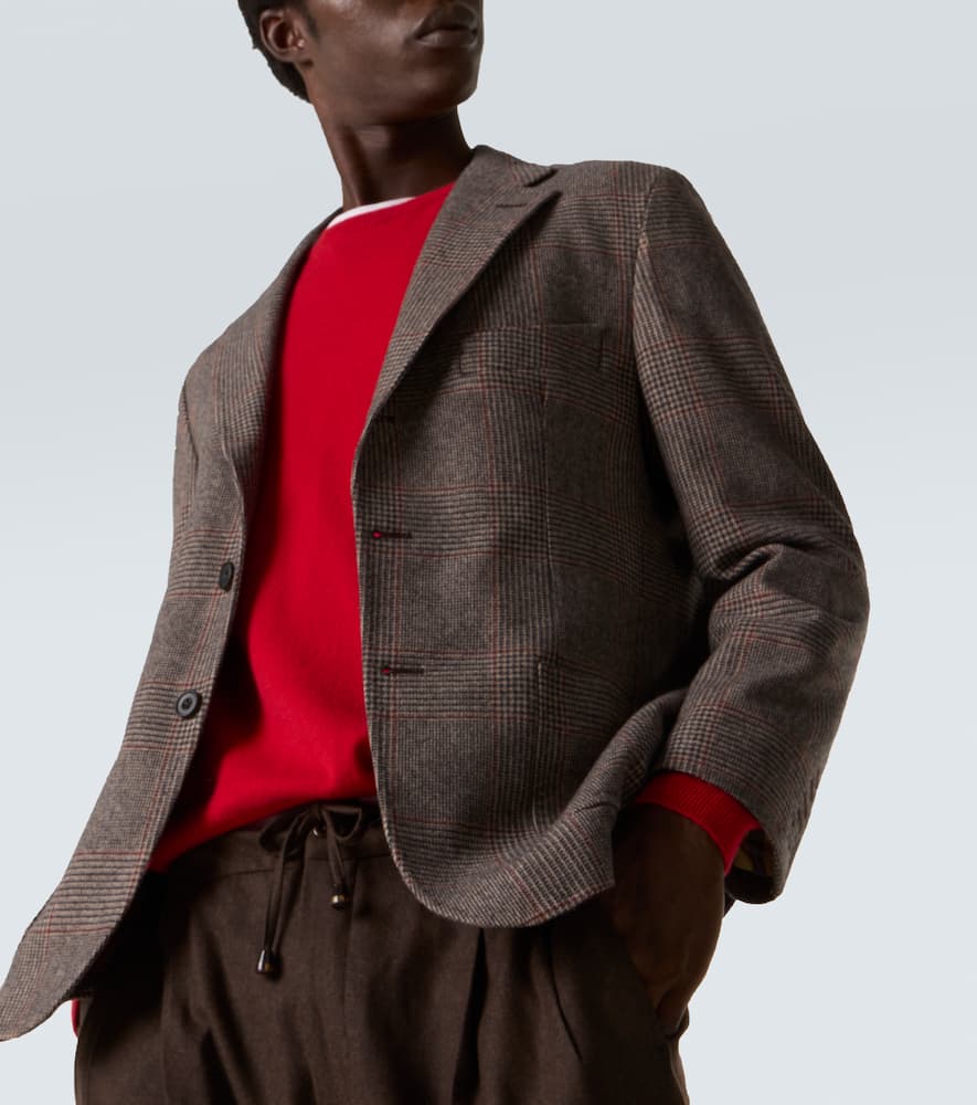Checked wool blazer