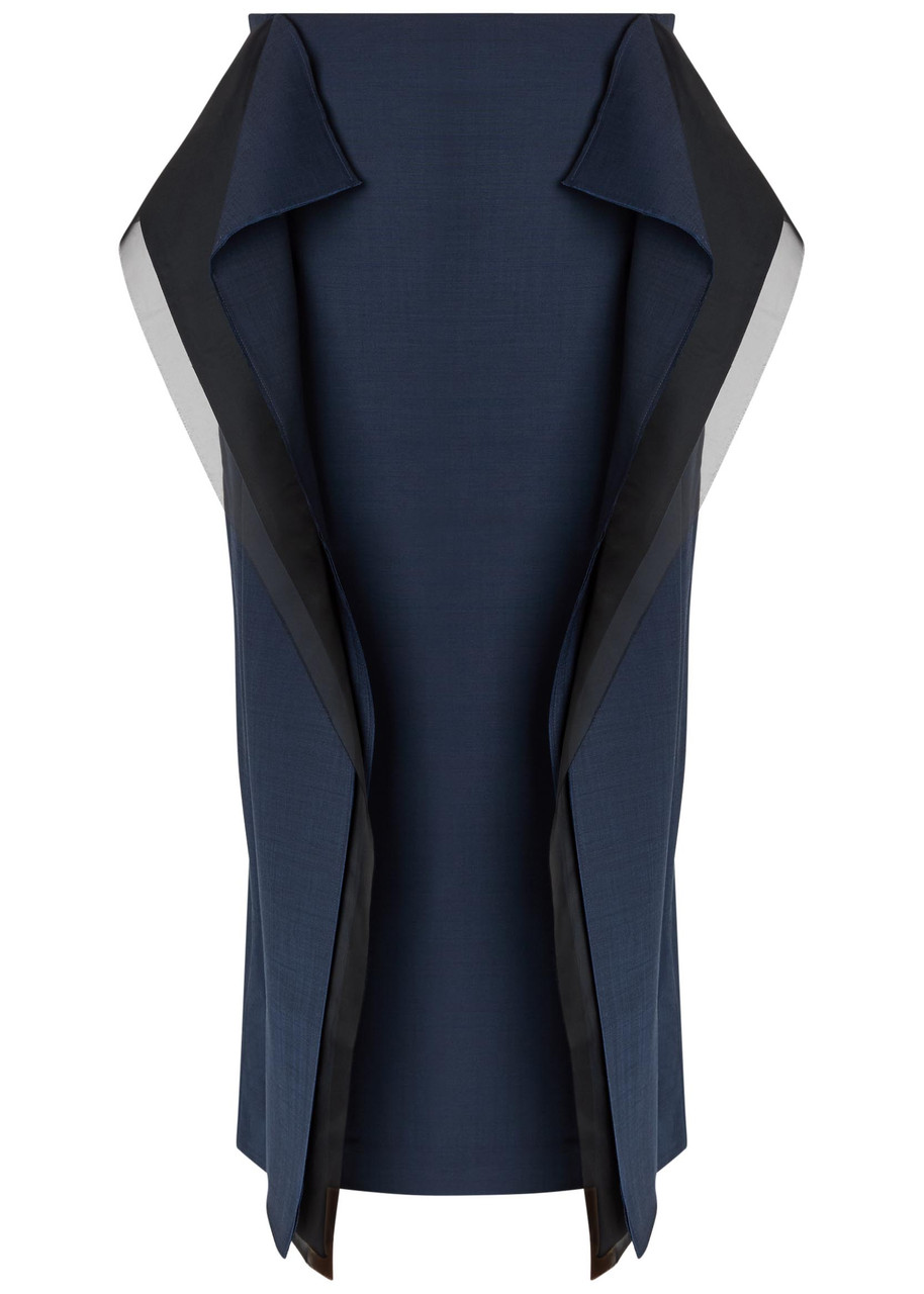 Panelled Stretch-wool Midi Skirt