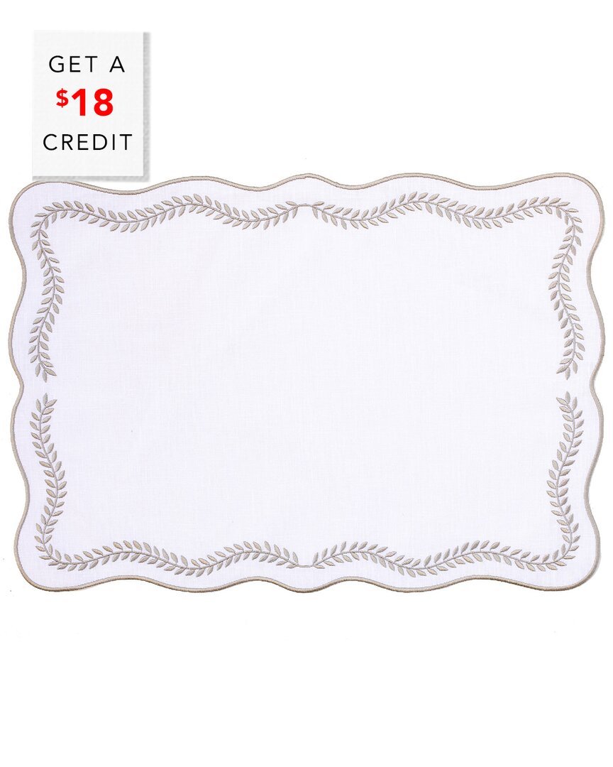 Set Of 4 Tessuti Rectangular Placemats With Natural Ivy With $18 Credit