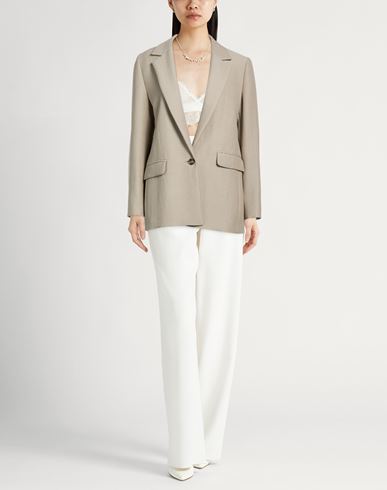 Woman Blazer Khaki Size 12 Virgin Wool, Viscose