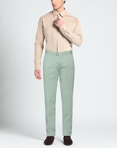 Man Pants Sage green Size 40S Cotton, Nylon, Elastane