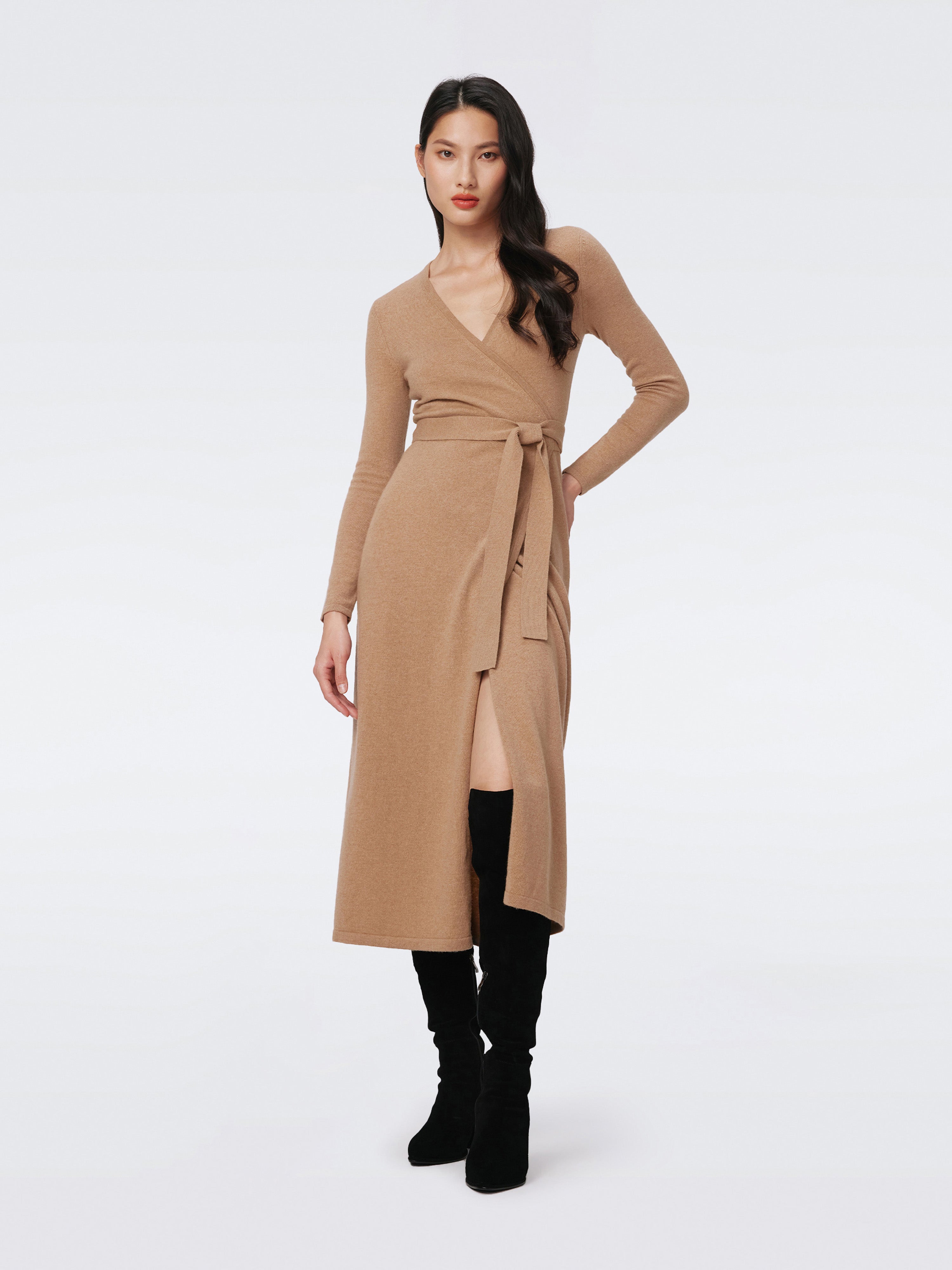 Astrid Wool-Cashmere Wrap Dress