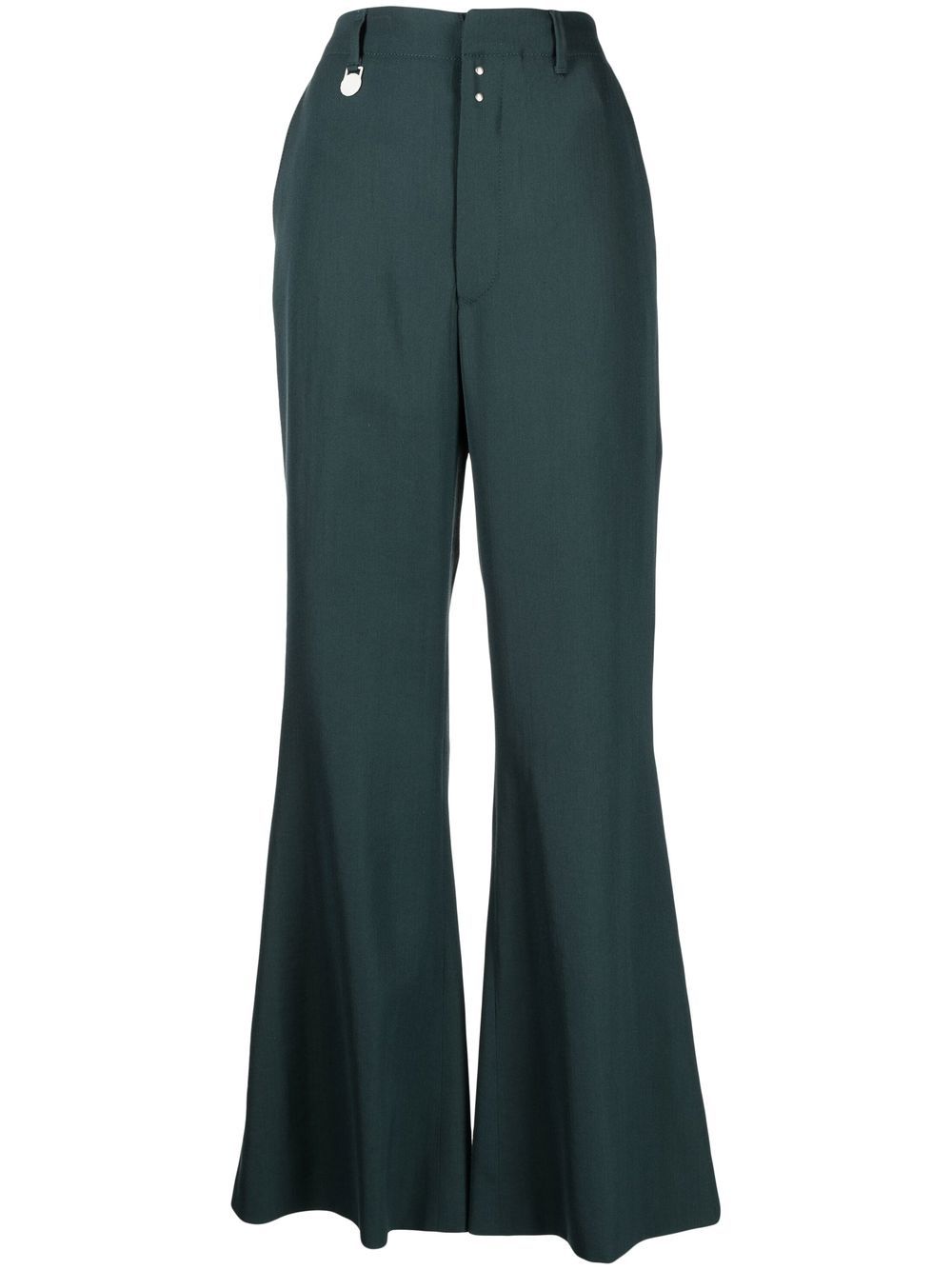 High-waisted flared trousers - Black