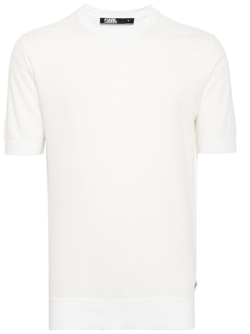 Logo-appliqué knitted top - White