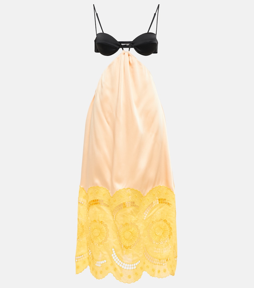 Embroidered cutout gown