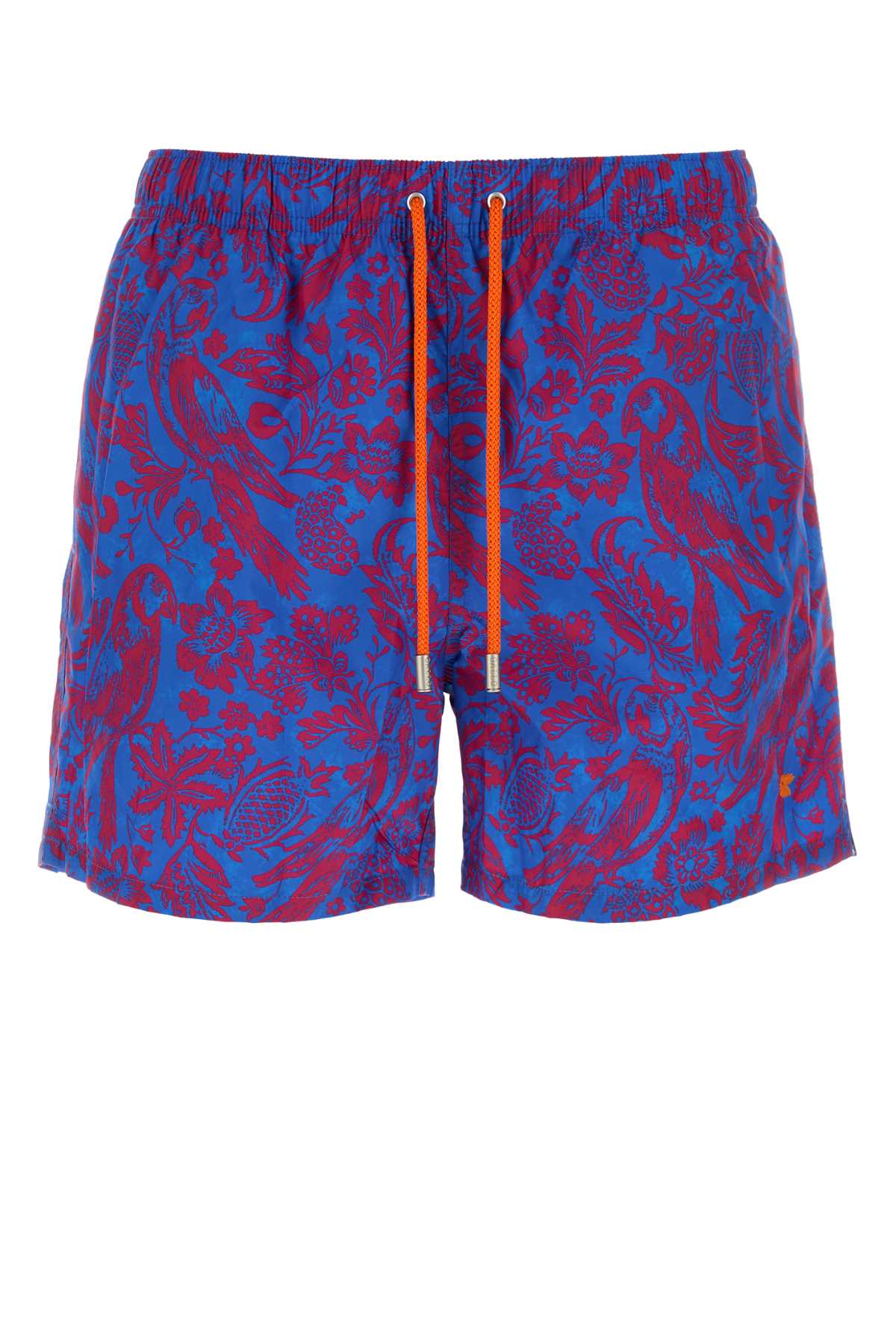 Printed Polyester Swimming Shorts — Blue