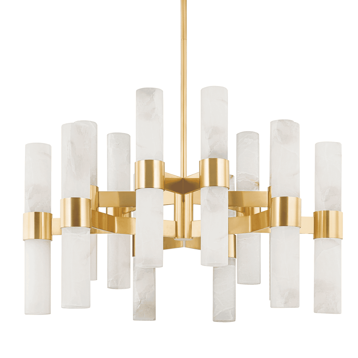 Aged Brass 24 Light Chandelier from the Stowe Collection
