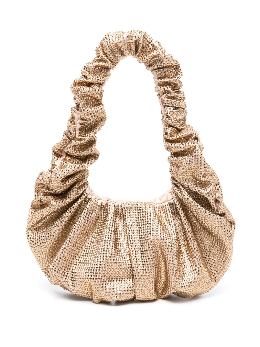 Crystal-embellished ruched tote bag - Blue