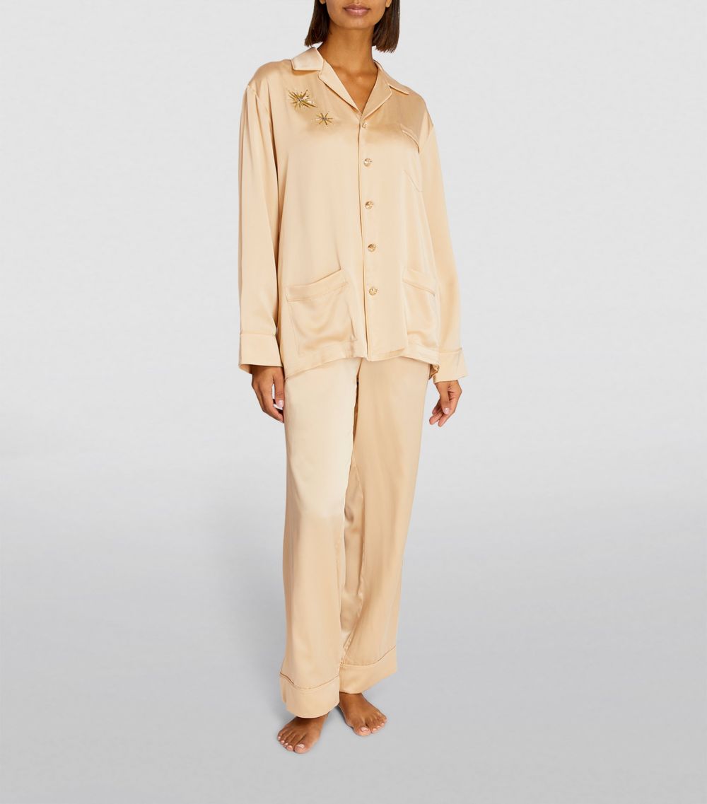 Silk Yves Celestial Embroidery Pyjamas