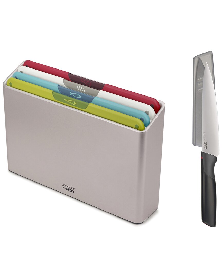 Folio Icon 4Pc Cutting Board Set With Chef's Knife