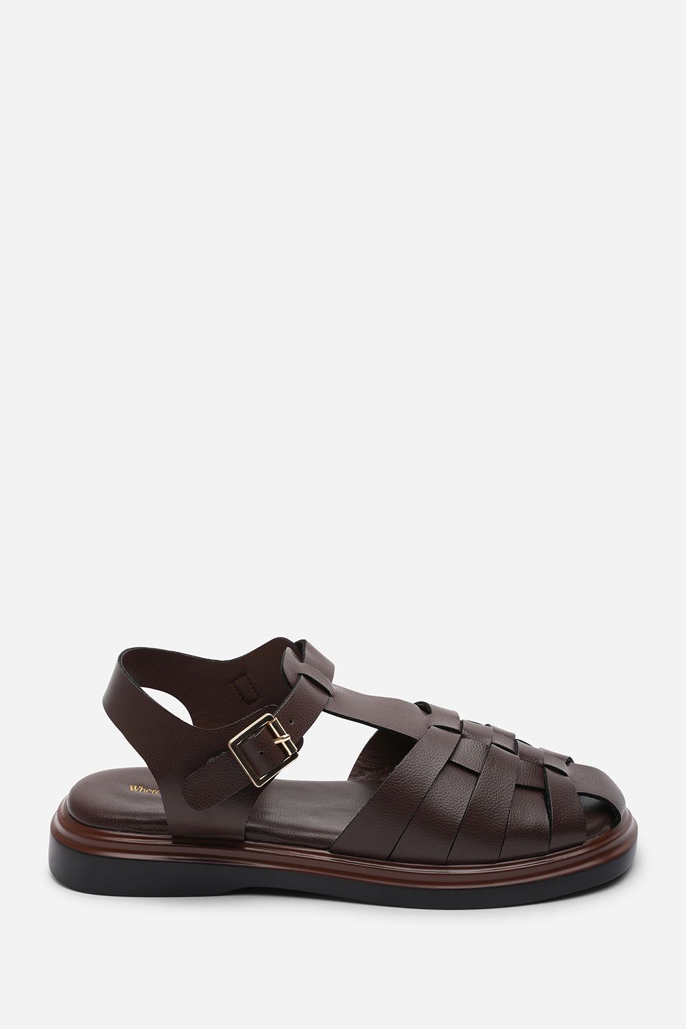 Where's That From Chime Fisherman Flatform Sandal In Dark Brown
