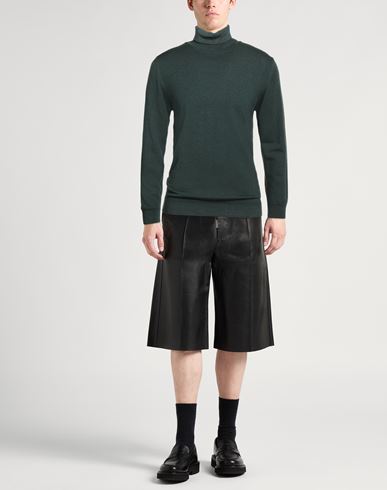 Daniele Fiesoli Man Turtleneck Green Size L Merino Wool