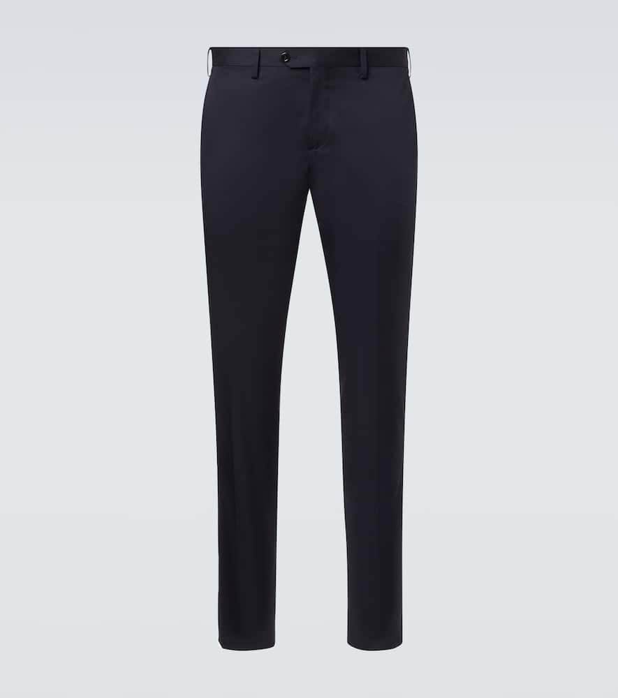 Mid-rise cotton slim pants
