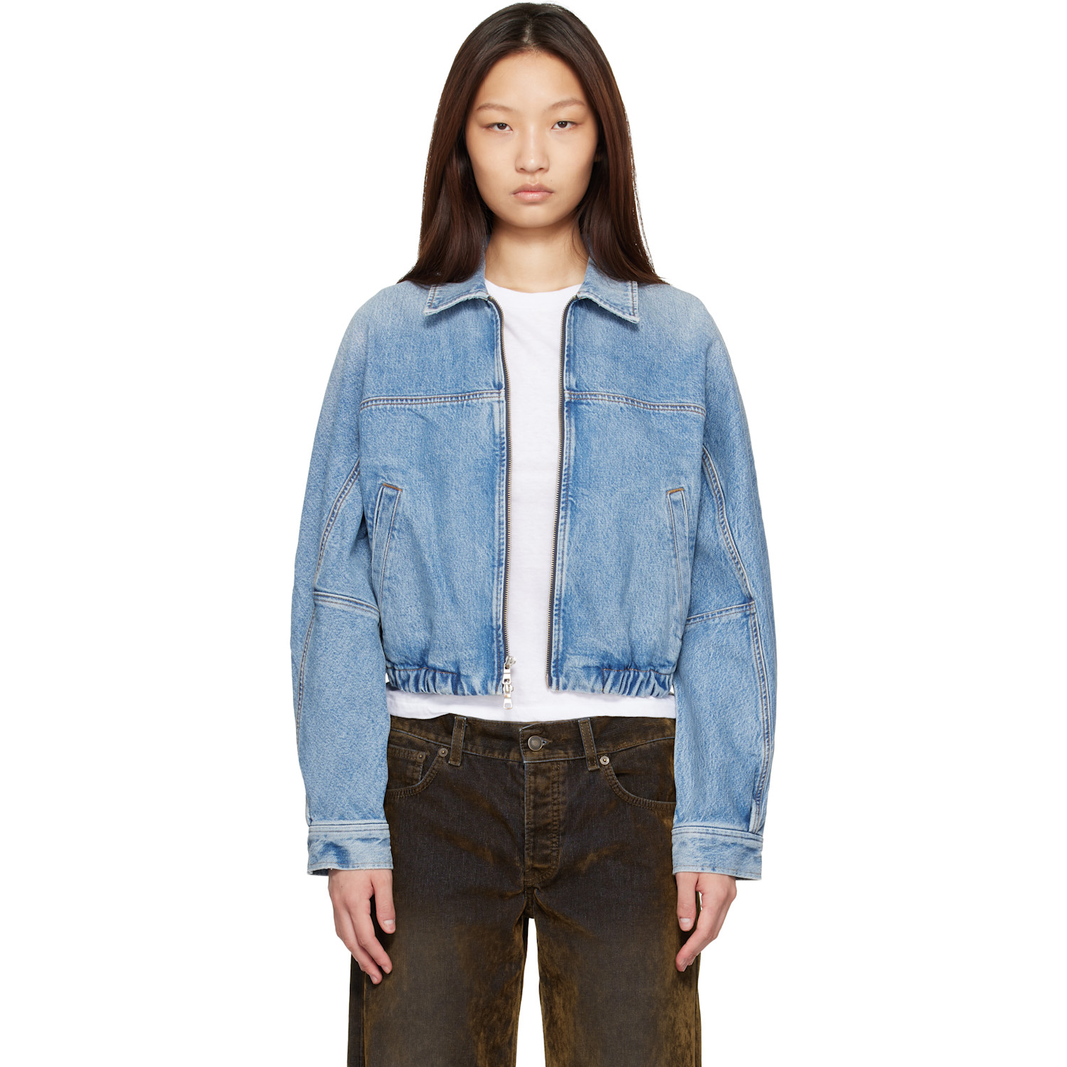 Blue Dixon Denim Bomber Jacket
