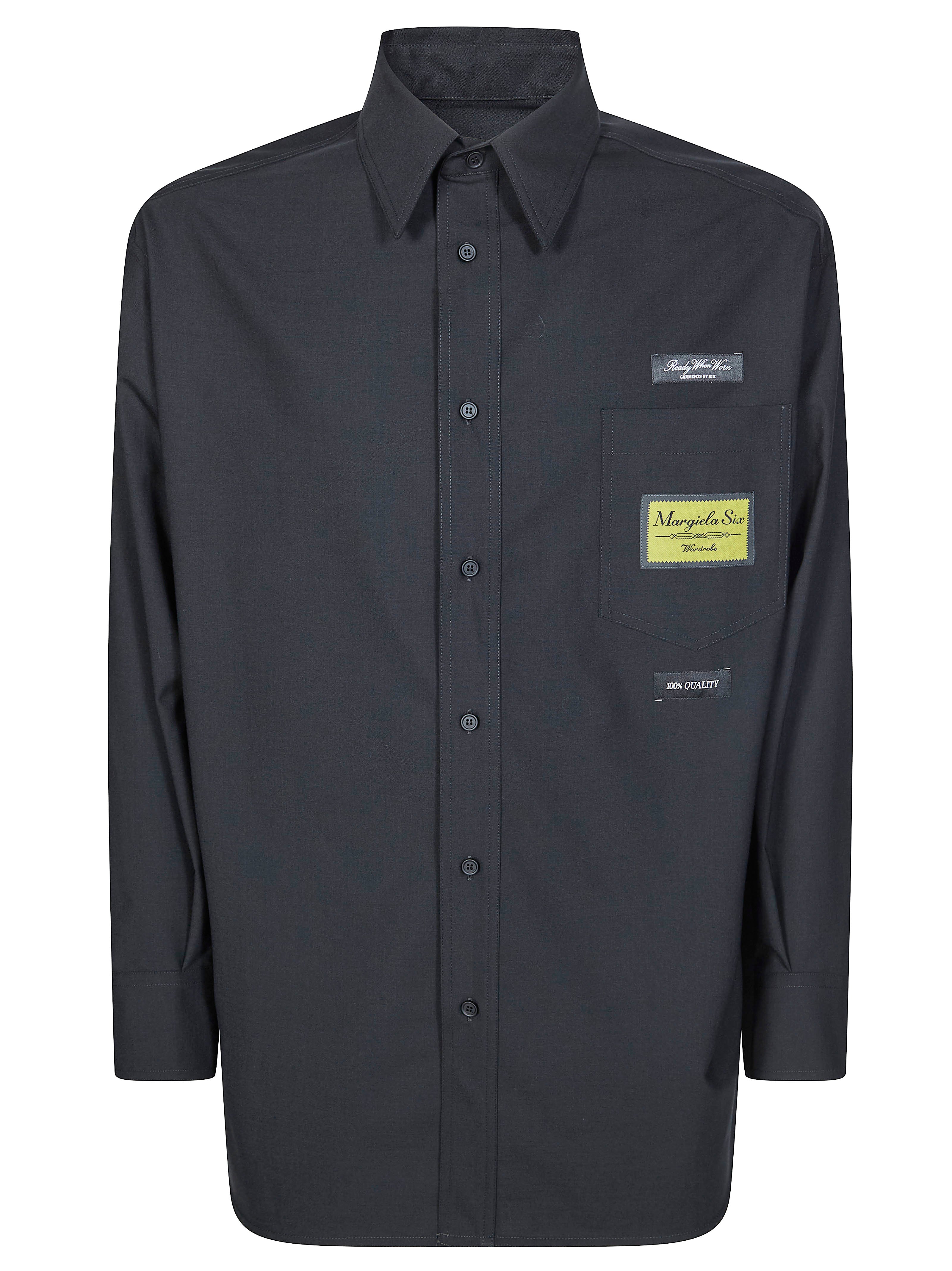 Wool-blend Shirt with Label Details