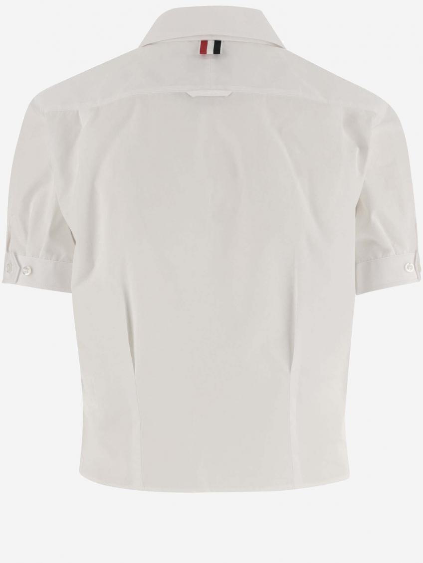 Short Sleeve Tucked Blouse W/ Bow