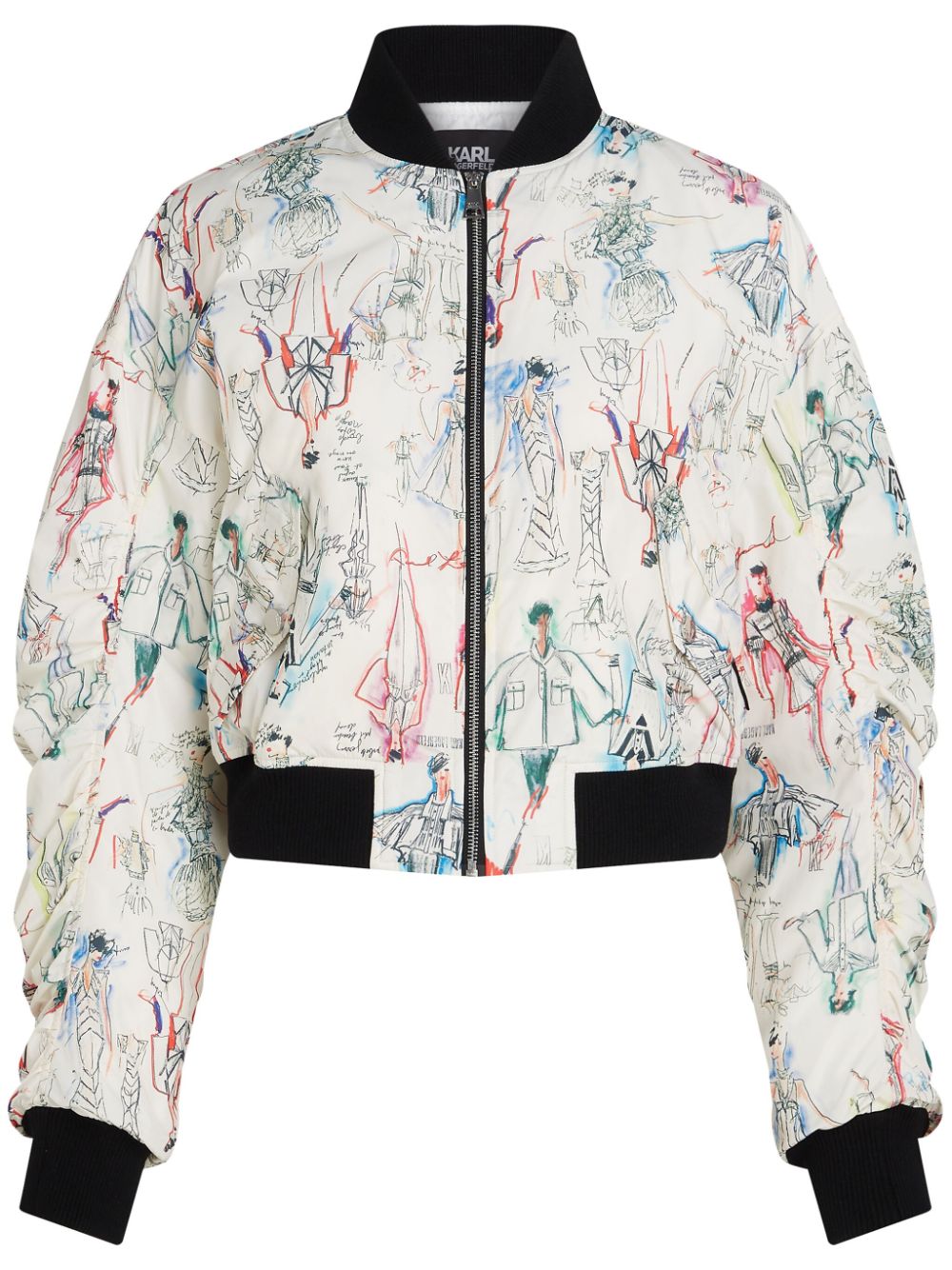 Archive Sketch padded bomber jacket - White