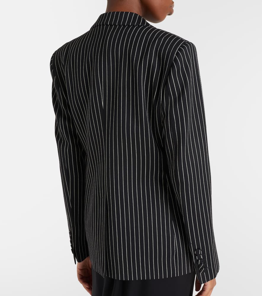 Pinstripe wool and cotton blazer