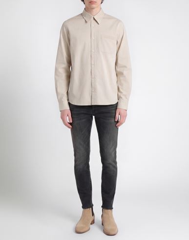 Man Shirt Beige Size 38 Cotton
