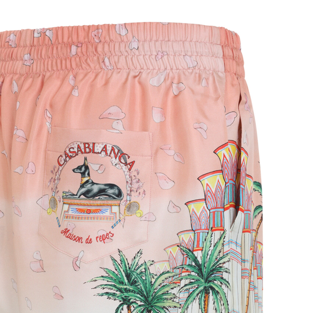 Casablanca - egyptian landscape silk twill beach short