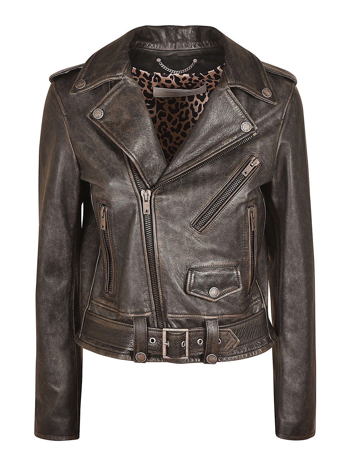 Vintage effect leather jacket