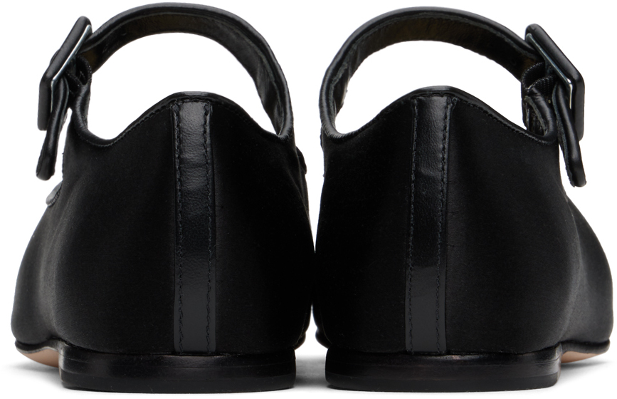 Sandy Liang Black Mary Jane Pointe Ballerina Flats
