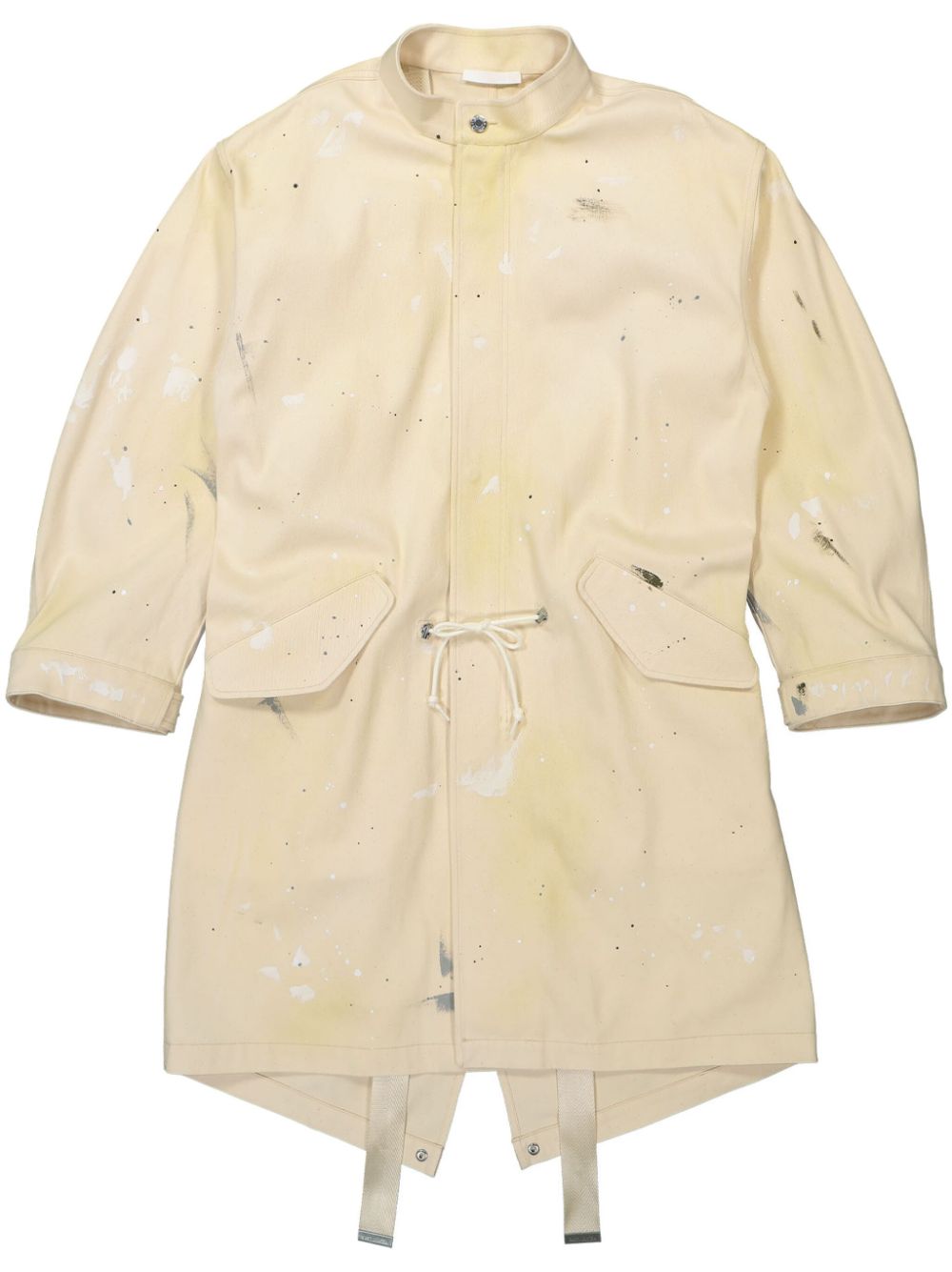 Paint splatter-effect parka - Neutrals