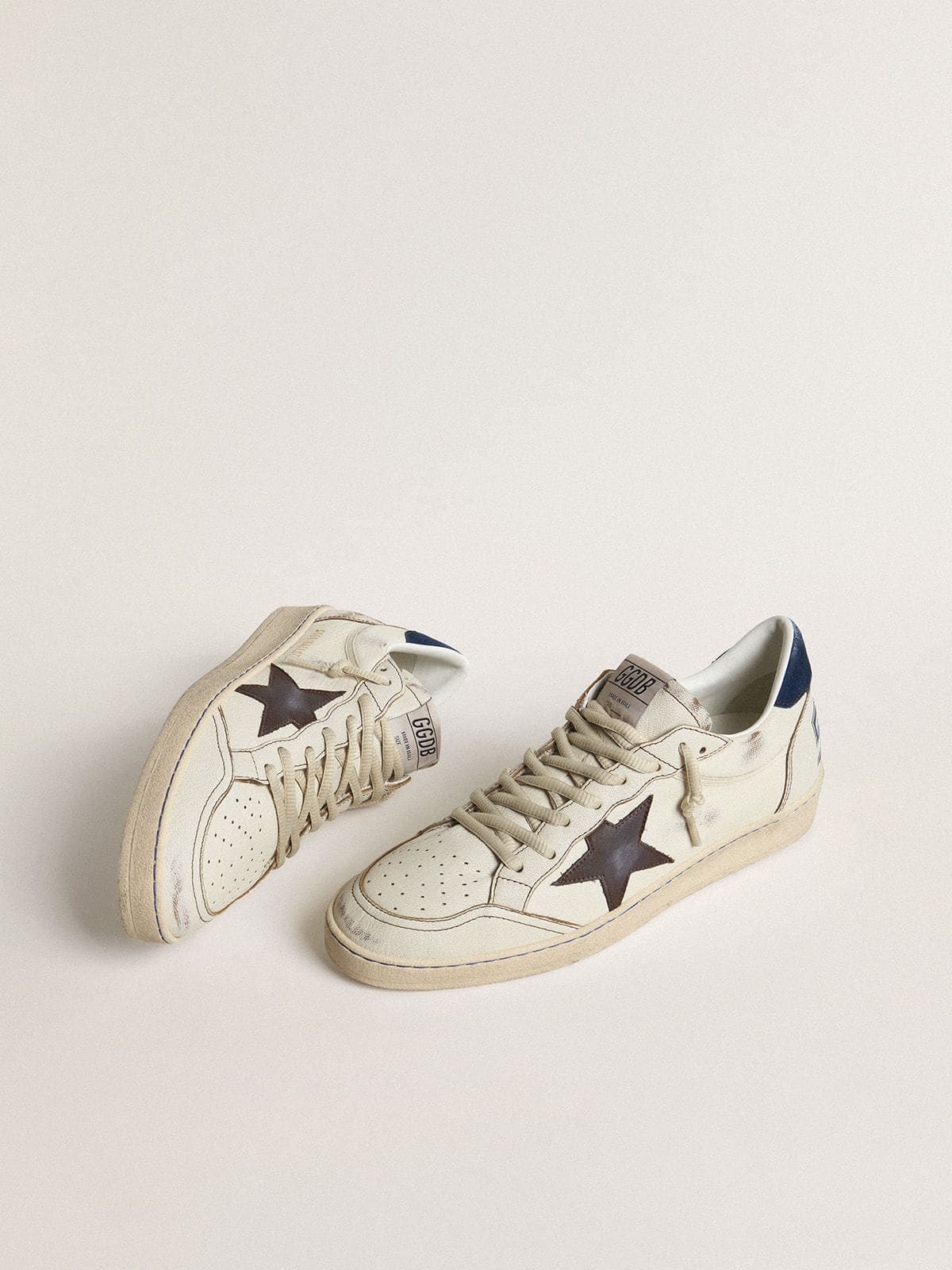 Golden Goose - Ball Star With Black Star And Blue Suede Heel Tab, Man