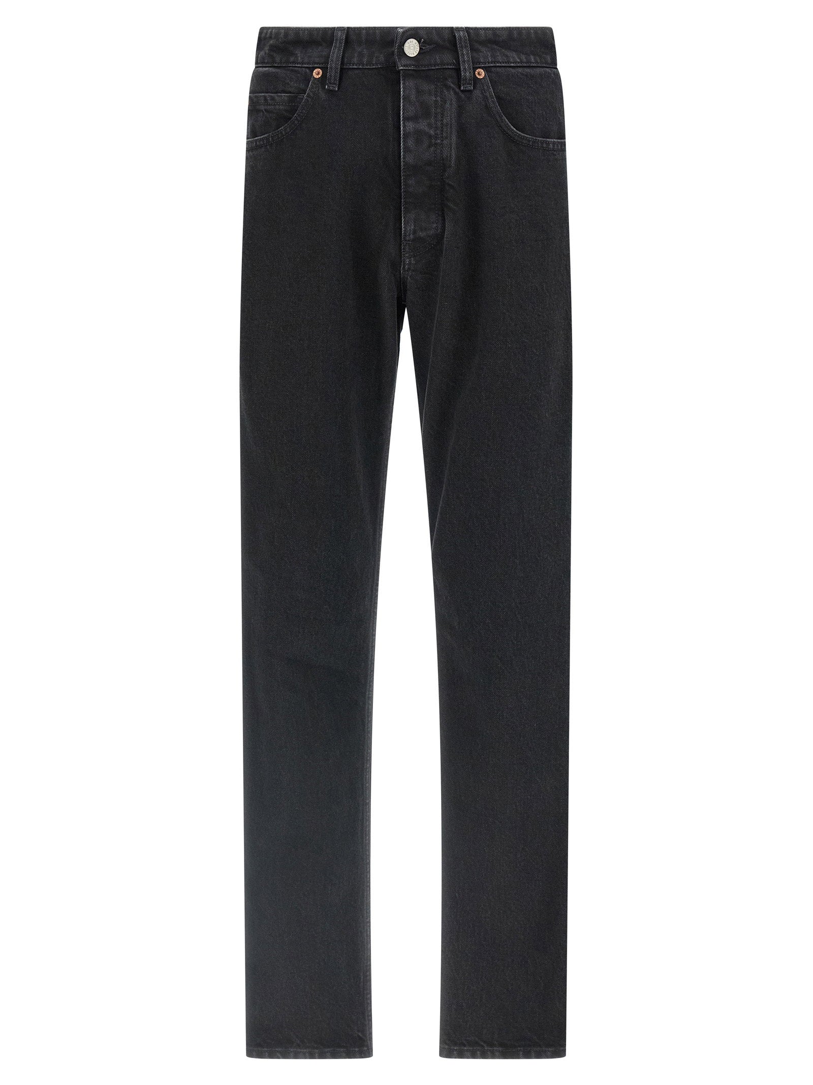 Taped Side-Stripe Jeans — Black
