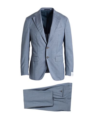 Man Suit Slate blue Size 38 Wool