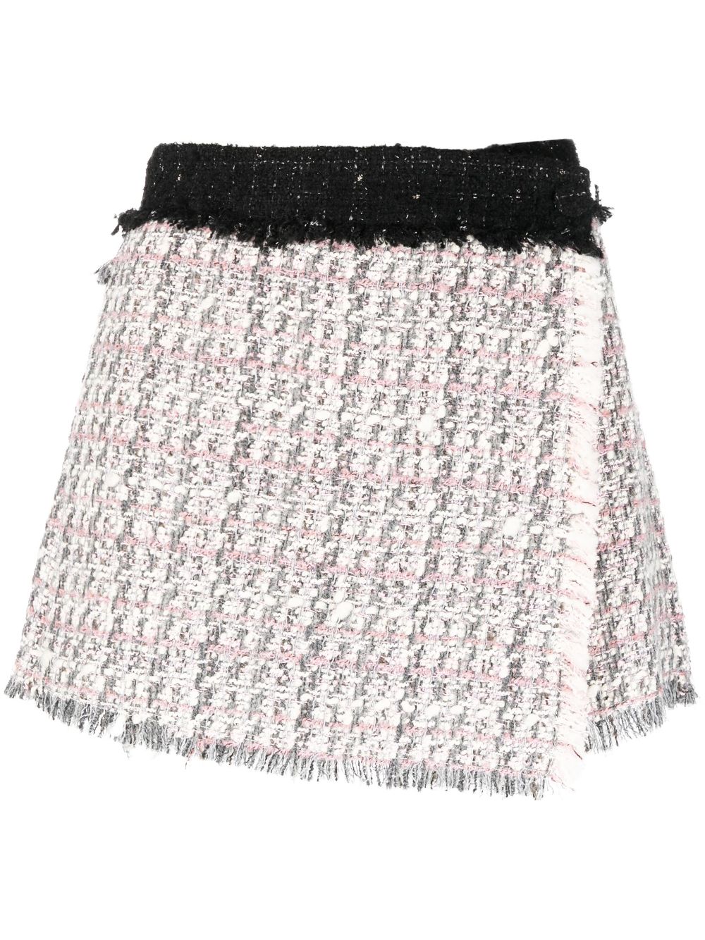 Wrap-front tweed skorts - Grey