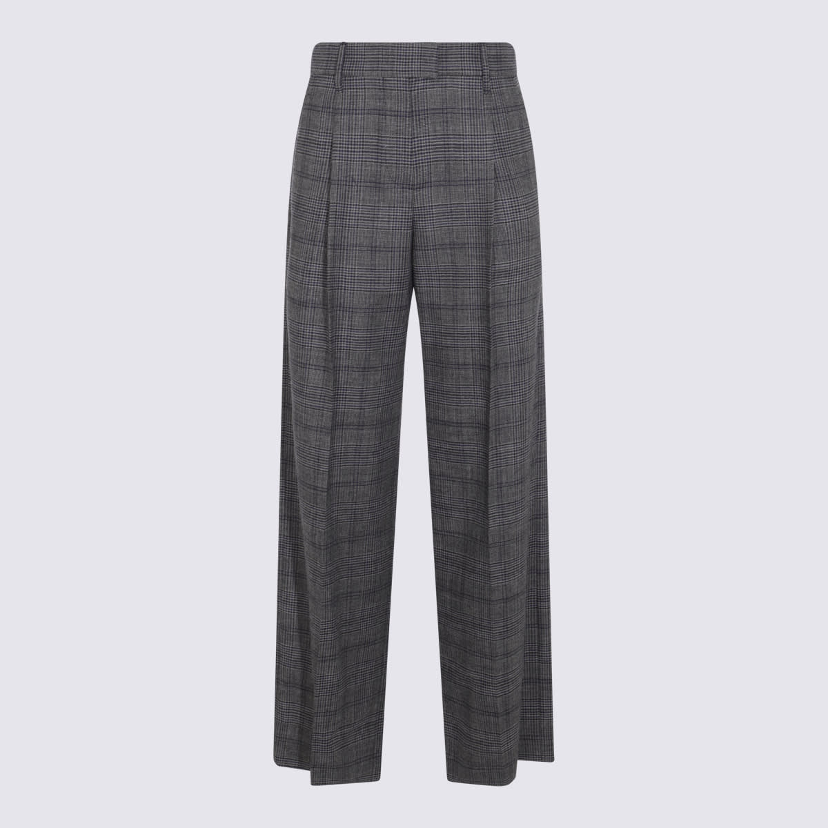 Check-pattern trousers - Grey