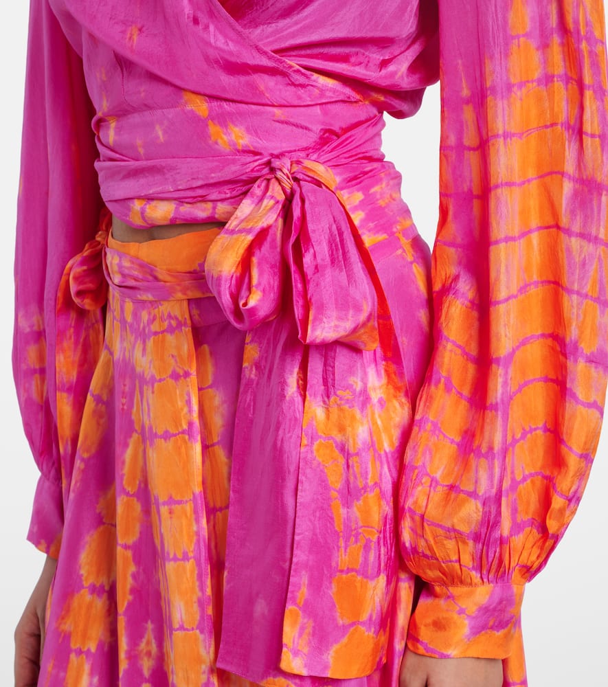 Anna Kosturova Tie-dye silk wrap top