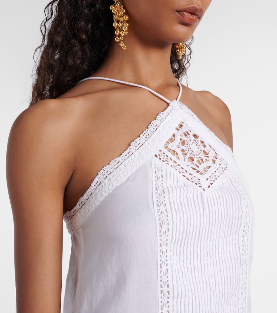 Geraldin lace-trimmed cotton minidress