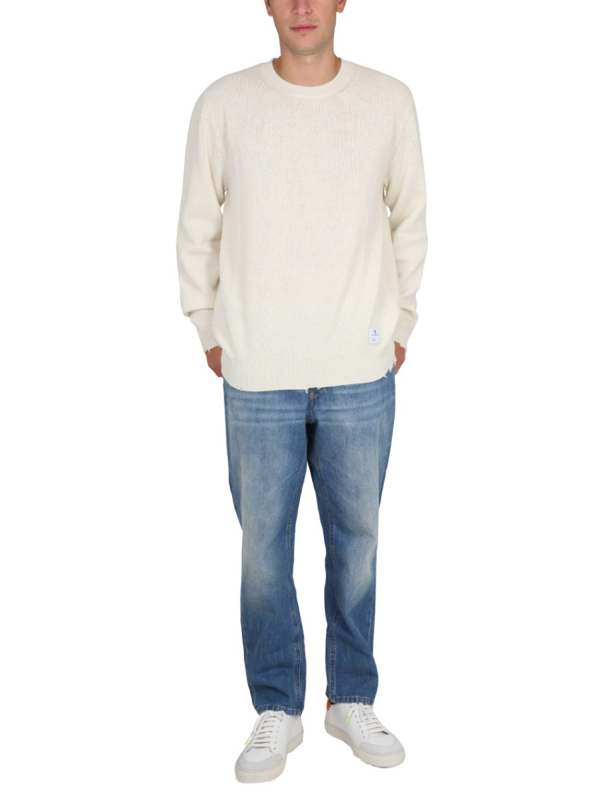 Off White Solid Sweater