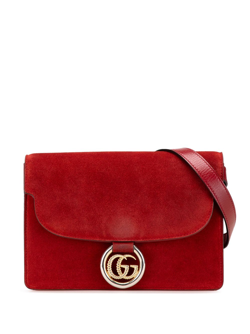 Gucci Pre-Owned 2000-2015 Small Suede GG Ring Torchon crossbody bag - Red