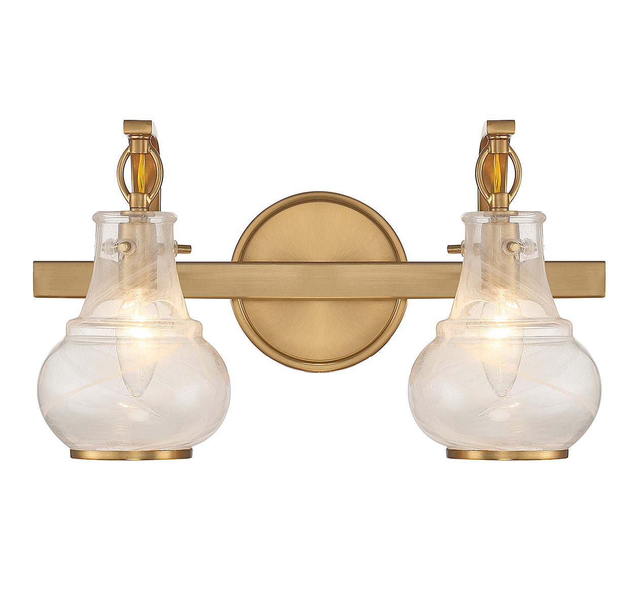 Warm Brass Two Light Bathroom Vanity from the Adams Collection