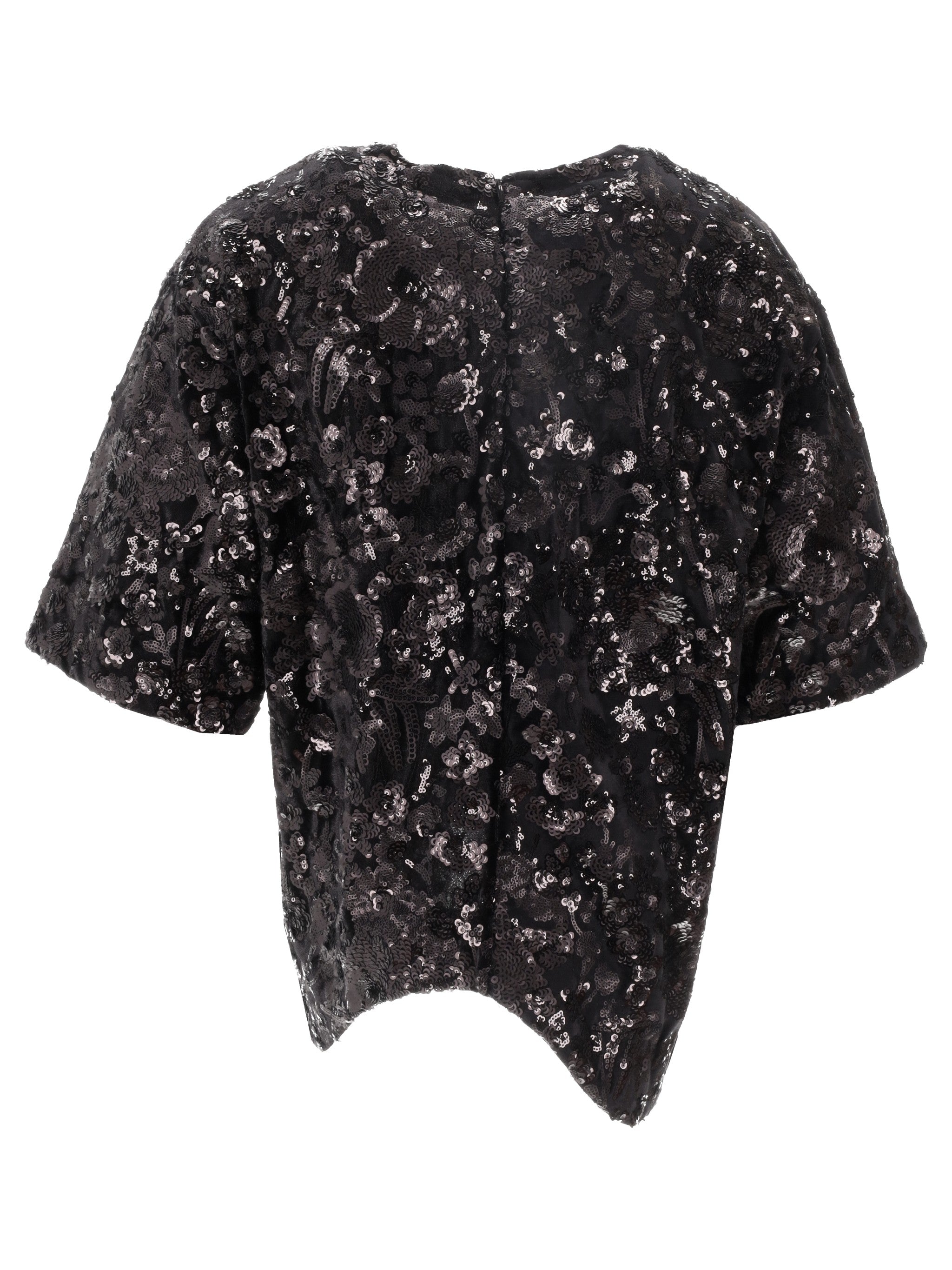 Niccolò Pasqualetti Onda Tee Floral Sequin Embroidered Velvet
