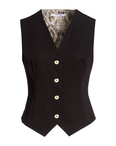 Woman Tailored Vest Black Size 10 Polyester, Viscose, Elastic fibres
