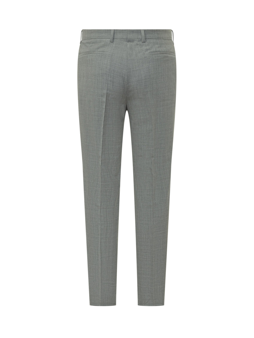 Grey Tailored Flat Front Pants