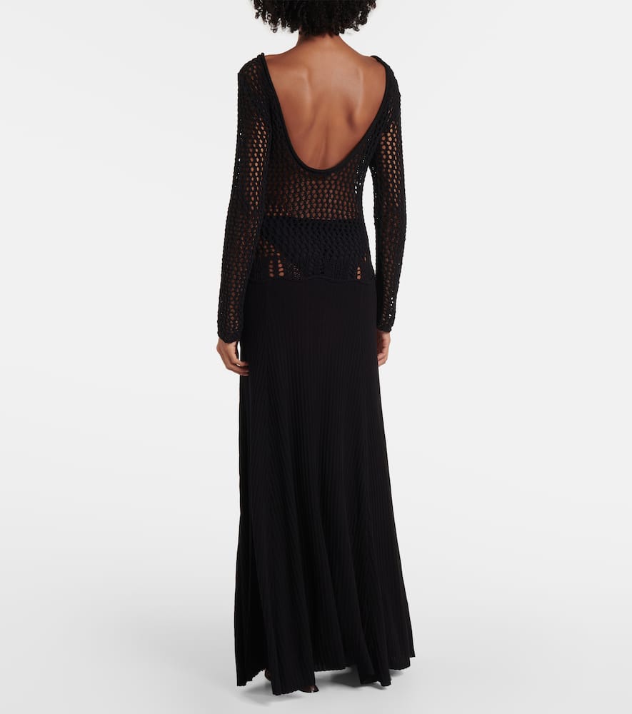 Sheer cotton-blend maxi dress