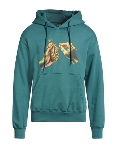 Man Sweatshirt Emerald green Size S Cotton