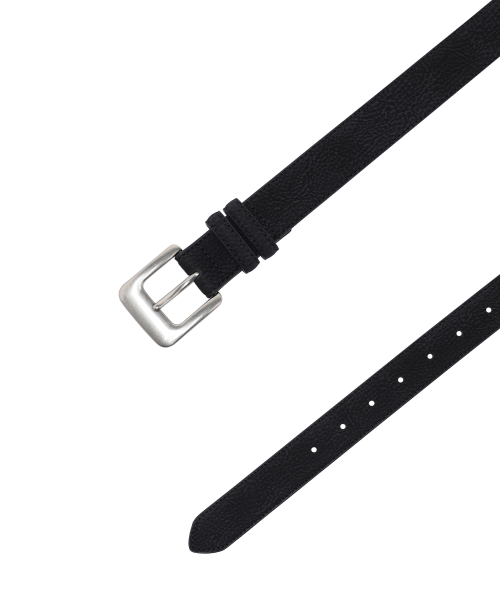 Grain Leather Square Frame Belt
