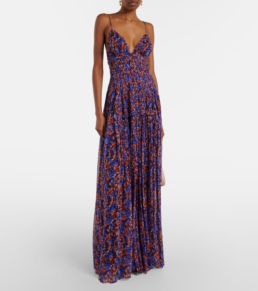 Atrani floral silk chiffon gown