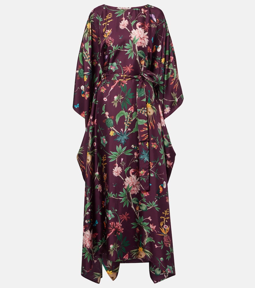 Square floral silk kaftan